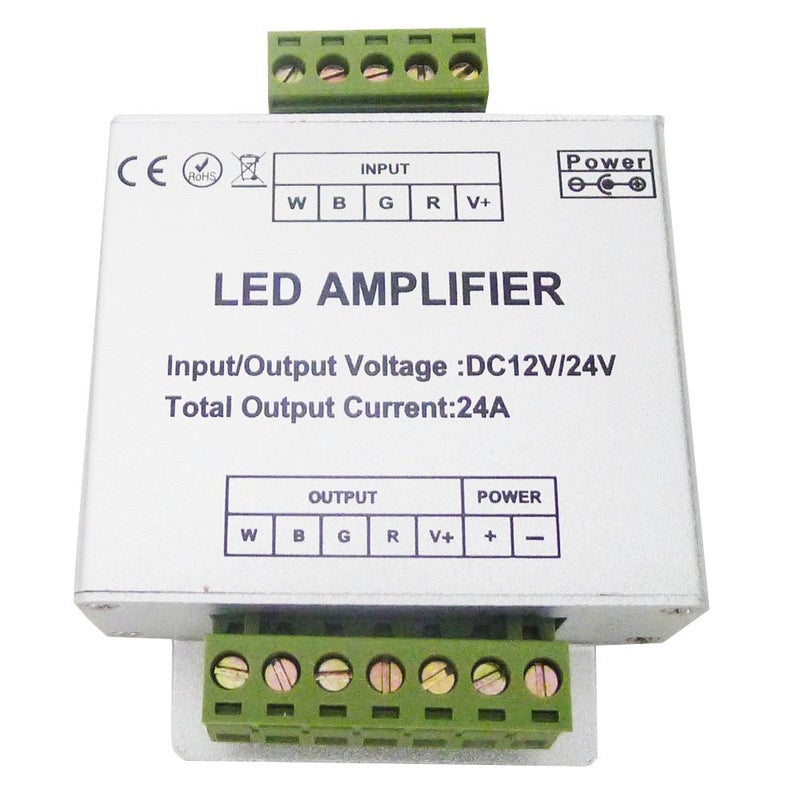 LEDENET 4CH Channels Amplifier 24A 12V/24V Data Signal Repeater Circuit Aluminum Shell for RGBW LED Lights Strip LED Module Strip Lights - Image 1